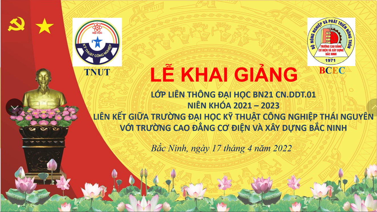 Khai giảng lớp đại học liên thông tại Trường Cao đẳng Cơ điện và Xây dựng  Bắc Ninh - Trường Cao đẳng Cơ điện và Xây dựng Bắc Ninh